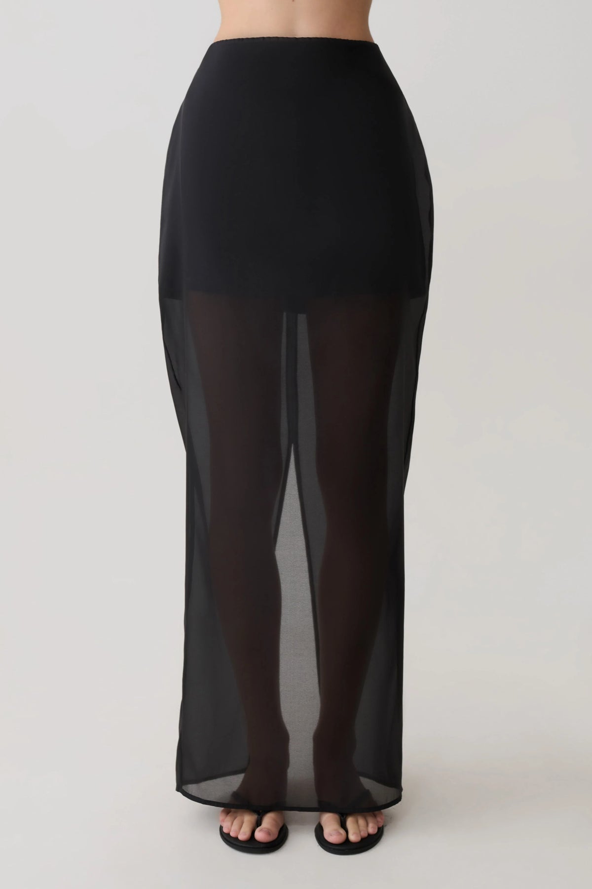 Ximena Organza Maxi Skirt Black