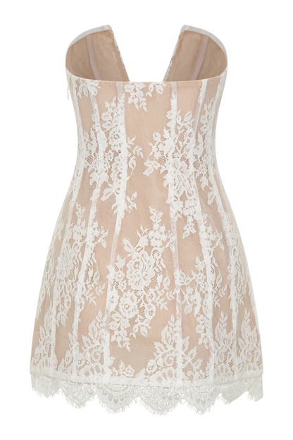 Zoey Lace Corset Mini Dress Ivory