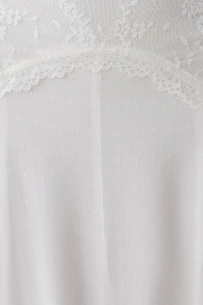 Skylar Lace Panelled Midi Skirt White