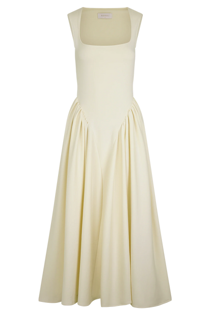 Sharon Scuba Jersey Midi Dress Ivory
