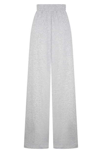 Aspen Gathered Wide Leg Jogger Light Grey Marle