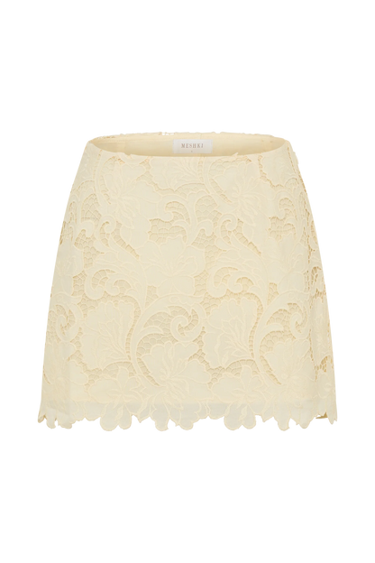 Tessa Broderie Mini Skirt Lemon