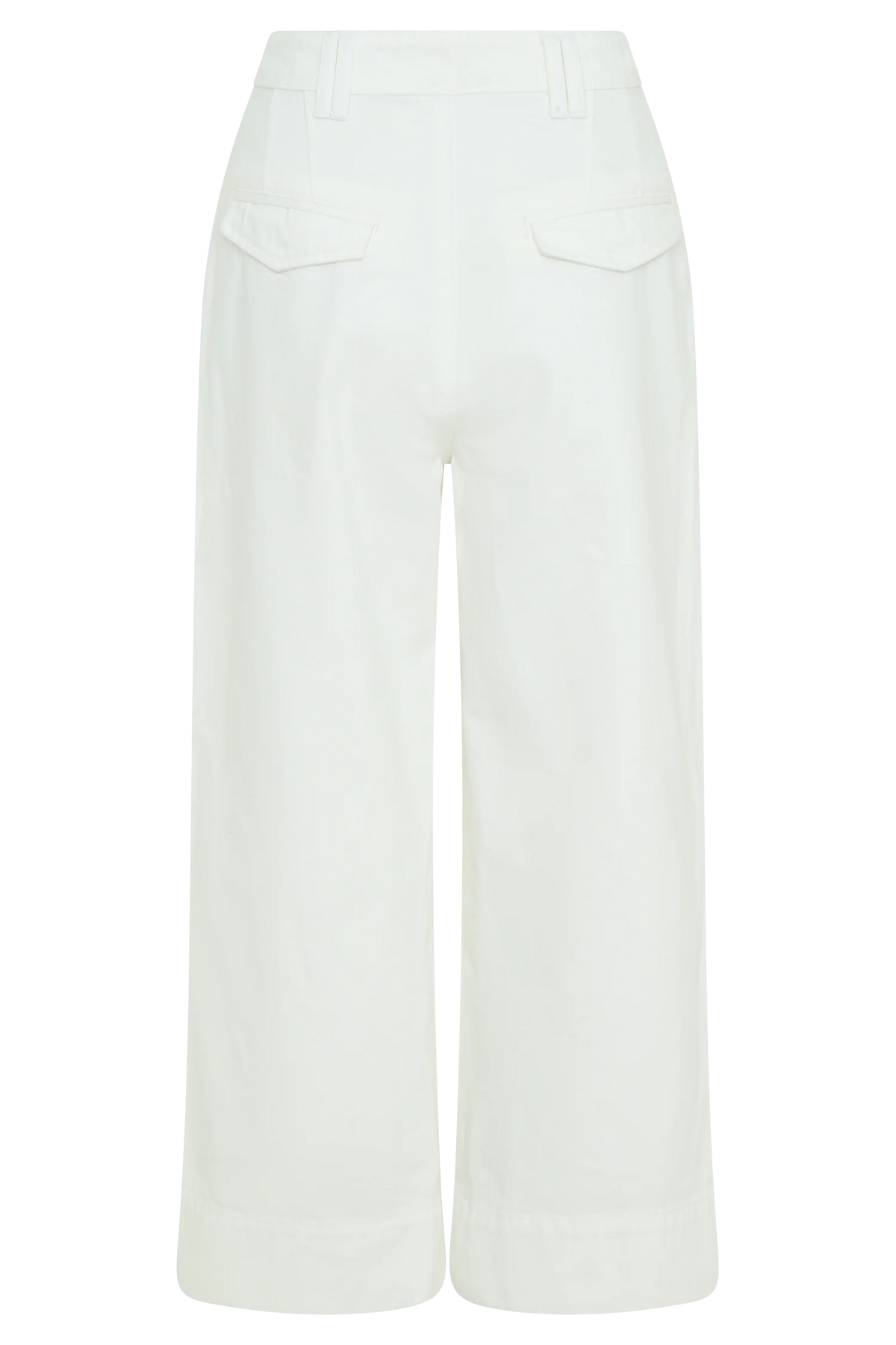 Kaitlyn Cropped Wide Leg Jeans White