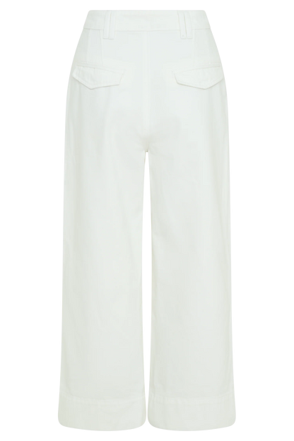 Kaitlyn Cropped Wide Leg Jeans White