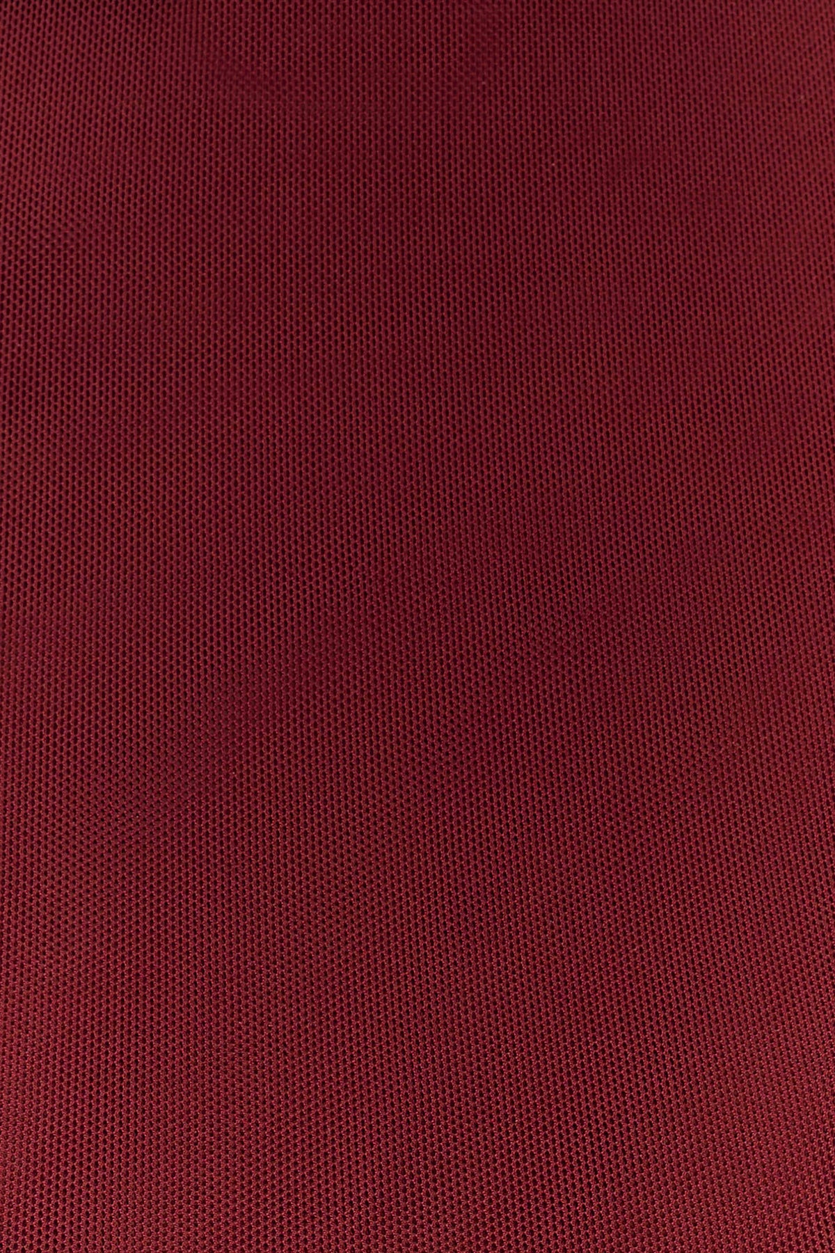 Romana Short Sleeve Mesh Top Burgundy