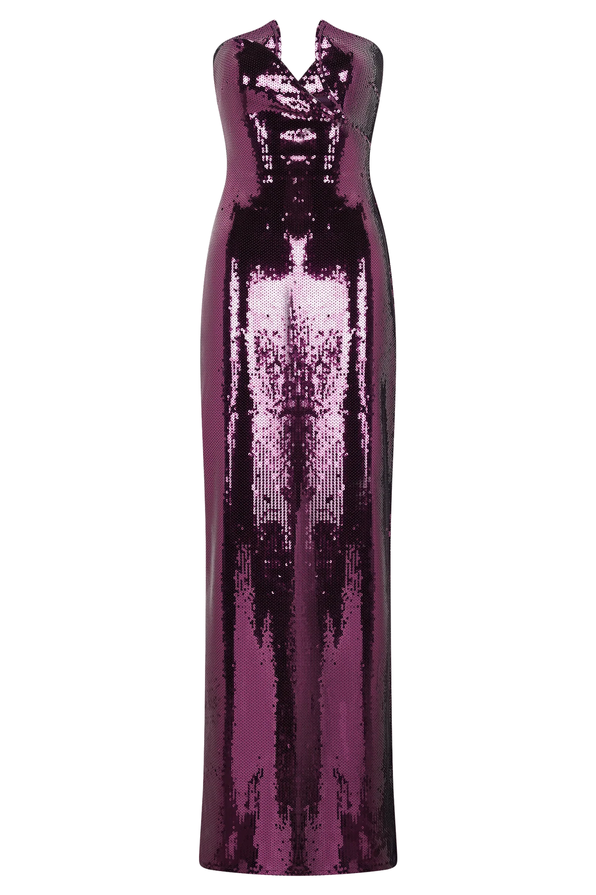 Winston Strapless Sequin Maxi Dress Plum