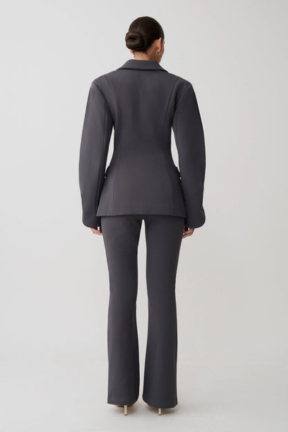 Wesley Structured Blazer Charcoal Shadow
