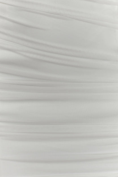 Jianna Strapless Mesh Mini Dress White