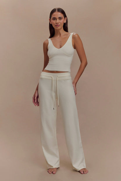 Natalya Knit Wide Leg Pants Ivory