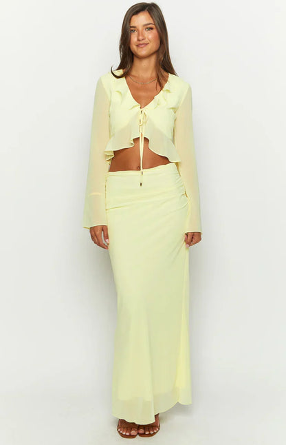Rarmi Yellow Maxi Skirt