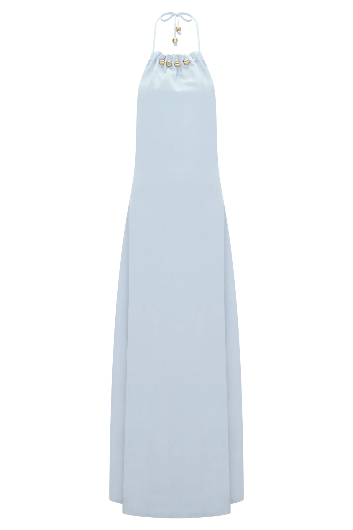 Abeda Cotton Maxi Dress With Hardware Pale Blue