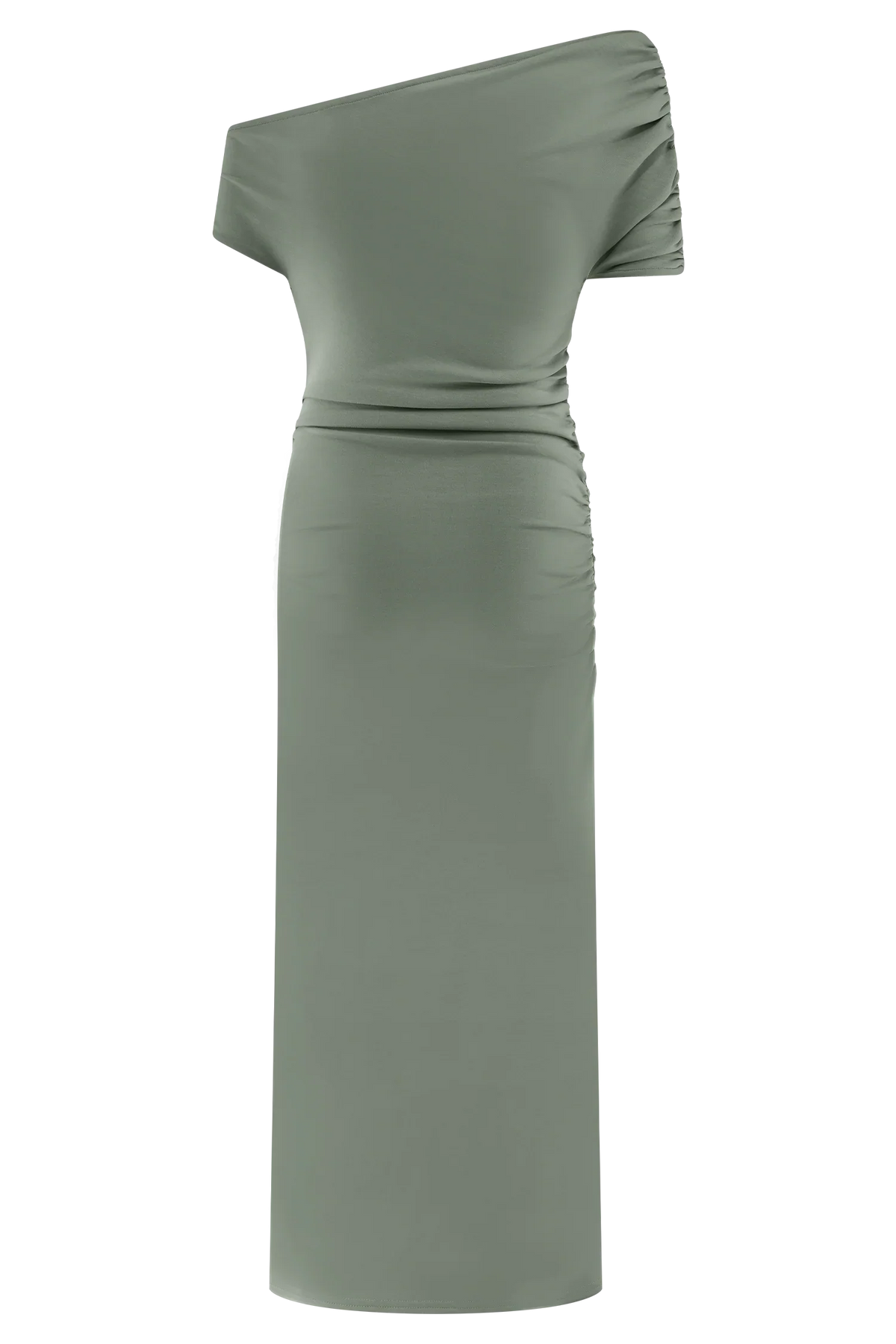 Kendra Scuba Jersey Midi Dress With Hardware Sage