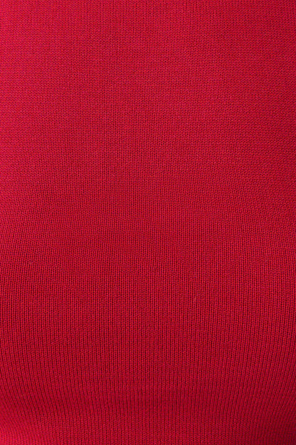Misty Halter Backless Knit Top Red