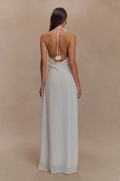 Rosalia Cowl Neck Maxi Dress White