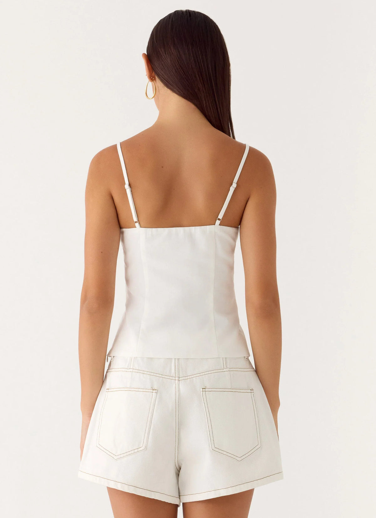 Owen A Line Denim Shorts White
