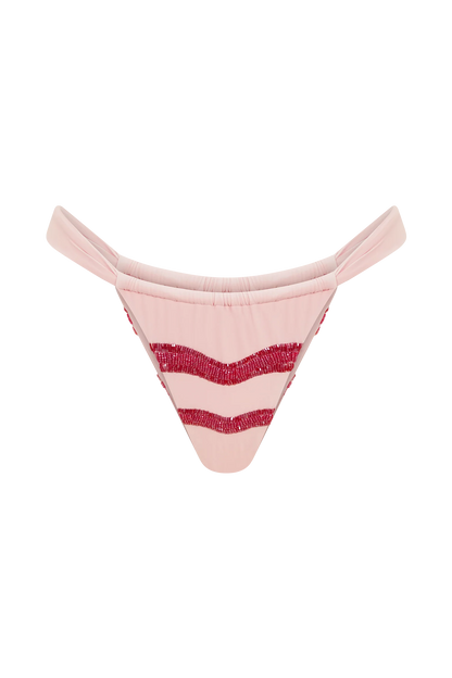 Robyn Beaded Bikini Bottom Pink