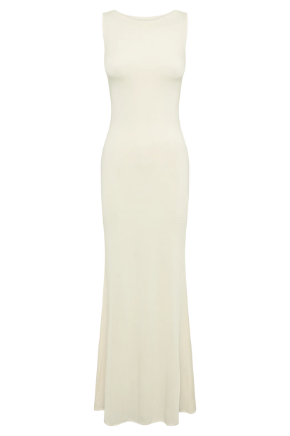 Tarna Sleeveless Slinky Maxi Dress Bone