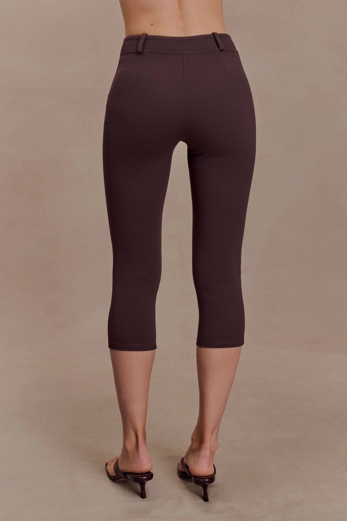 Blanca Stretch Crepe Capri Pants Chocolate