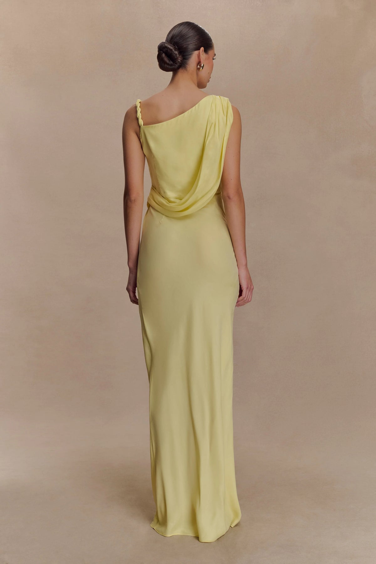 Lorieanne Draped Maxi Dress Lemon