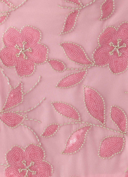 Iglesias Beaded Sequin Mini Skirt Pink