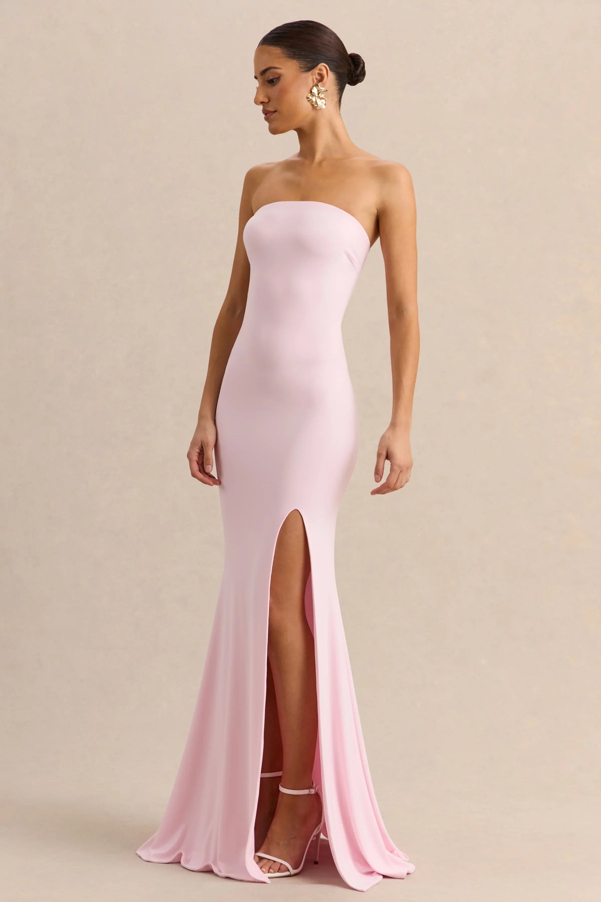 Melva Light Pink Bandeau Maxi Dress