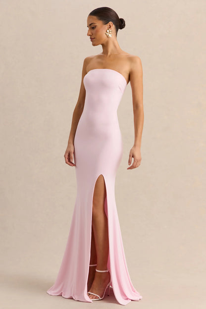 Melva Light Pink Bandeau Maxi Dress