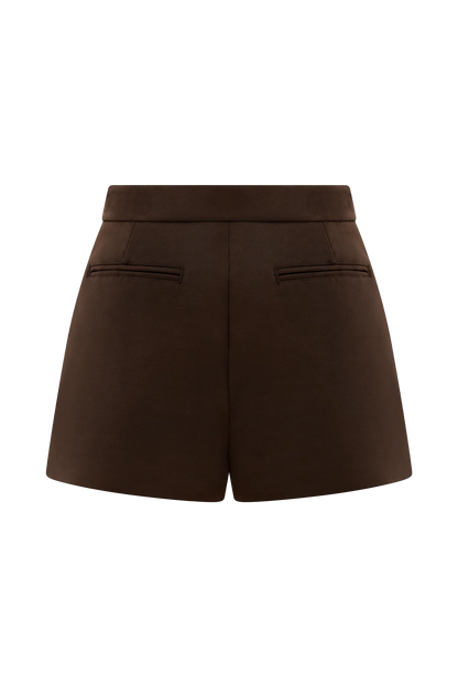 Sally Faux Suede Short Milk Chocolate