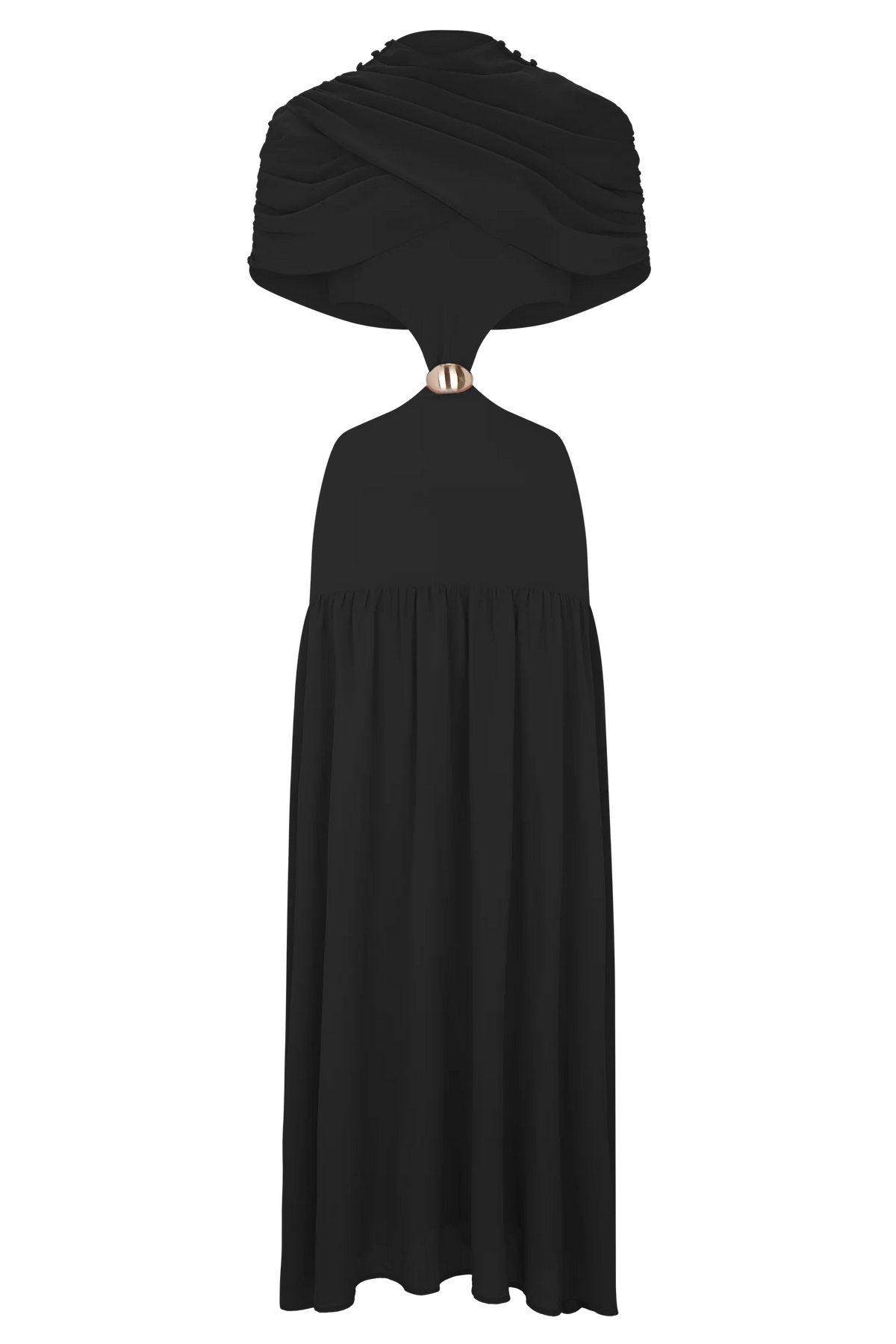 Georgina Chiffon Midi Dress Black