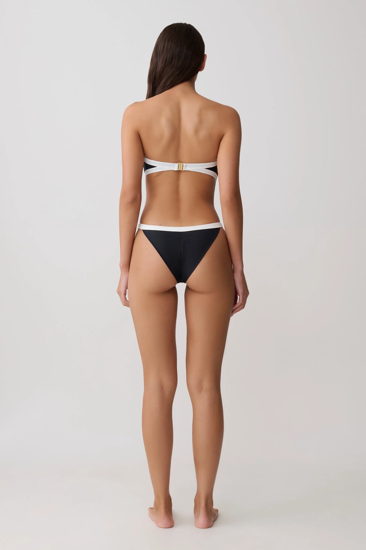 Briar Strapless Bikini Top Black White