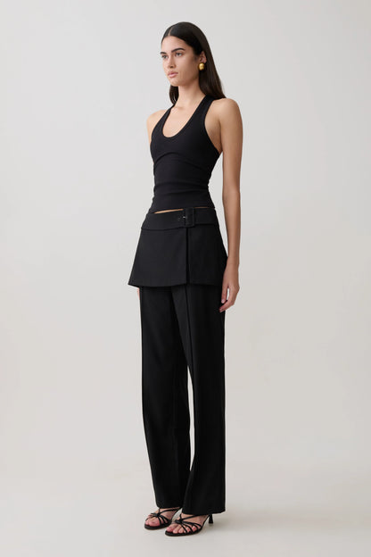 Actress Ribbed Tank Black