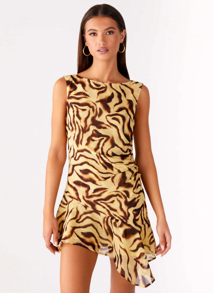 Maris Asymmetrical Mini Dress Laguna Print