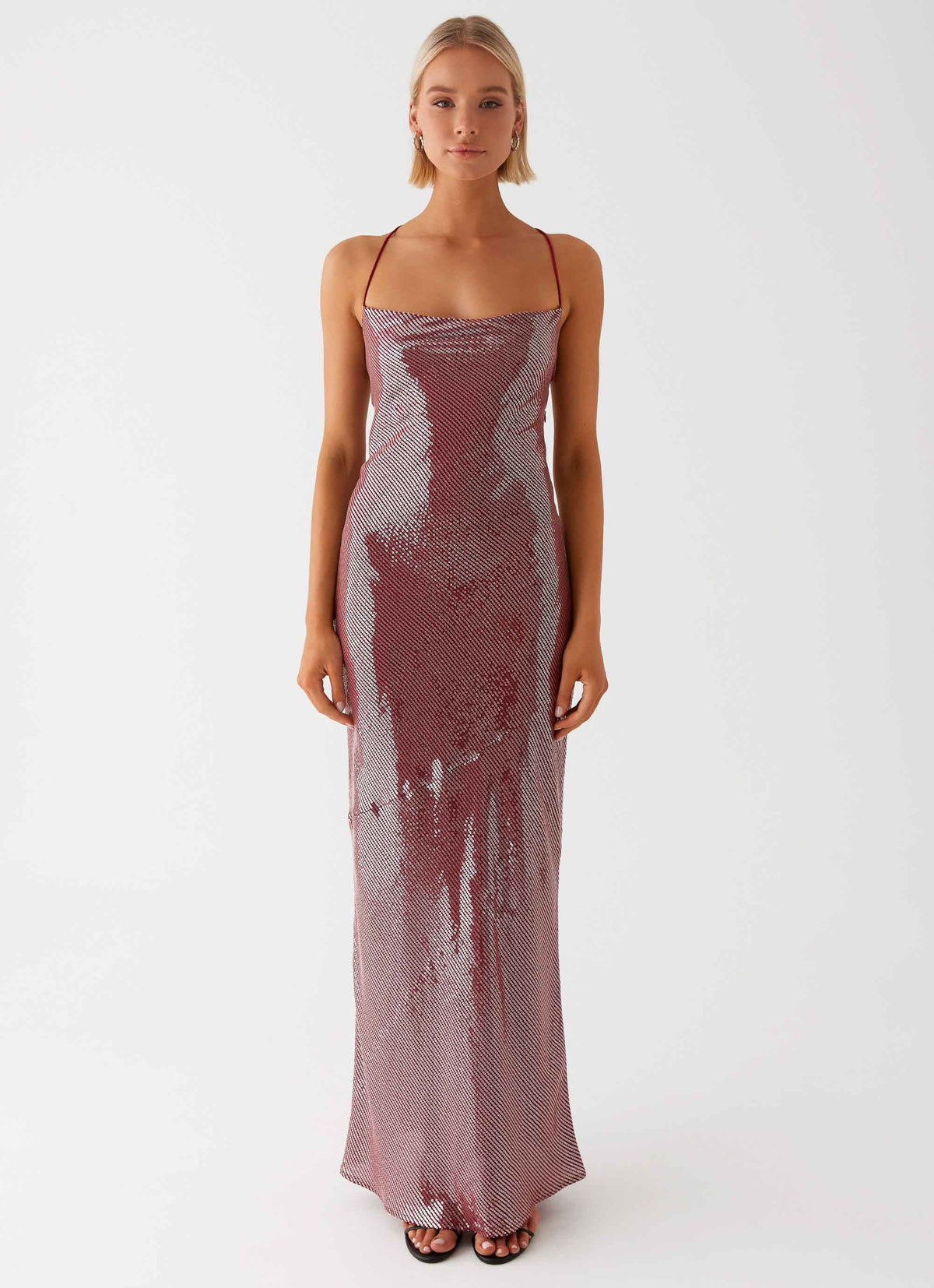 Jada Sequin Maxi Dress Red