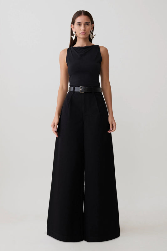 Bobby Oversized Jean With Front Pleat Black