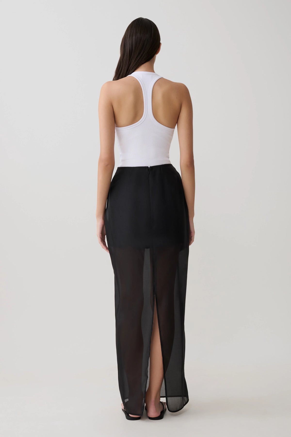 Ximena Organza Maxi Skirt Black