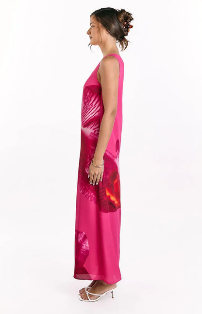Paisleigh Pink Orchid One Shoulder Maxi Dress