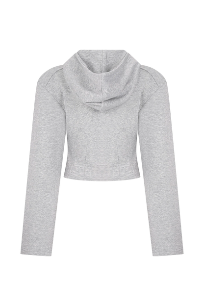 Quinn Zip Up Hoodie Light Grey Marle