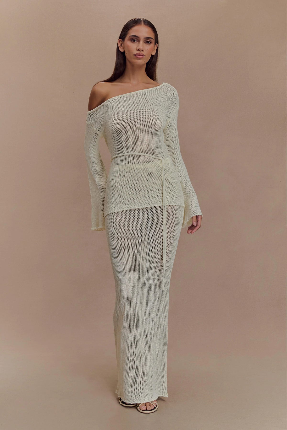 Reagan Off Shoulder Knit Top White