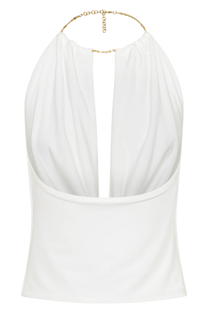 Banks Halter Neck Top With Hardware White