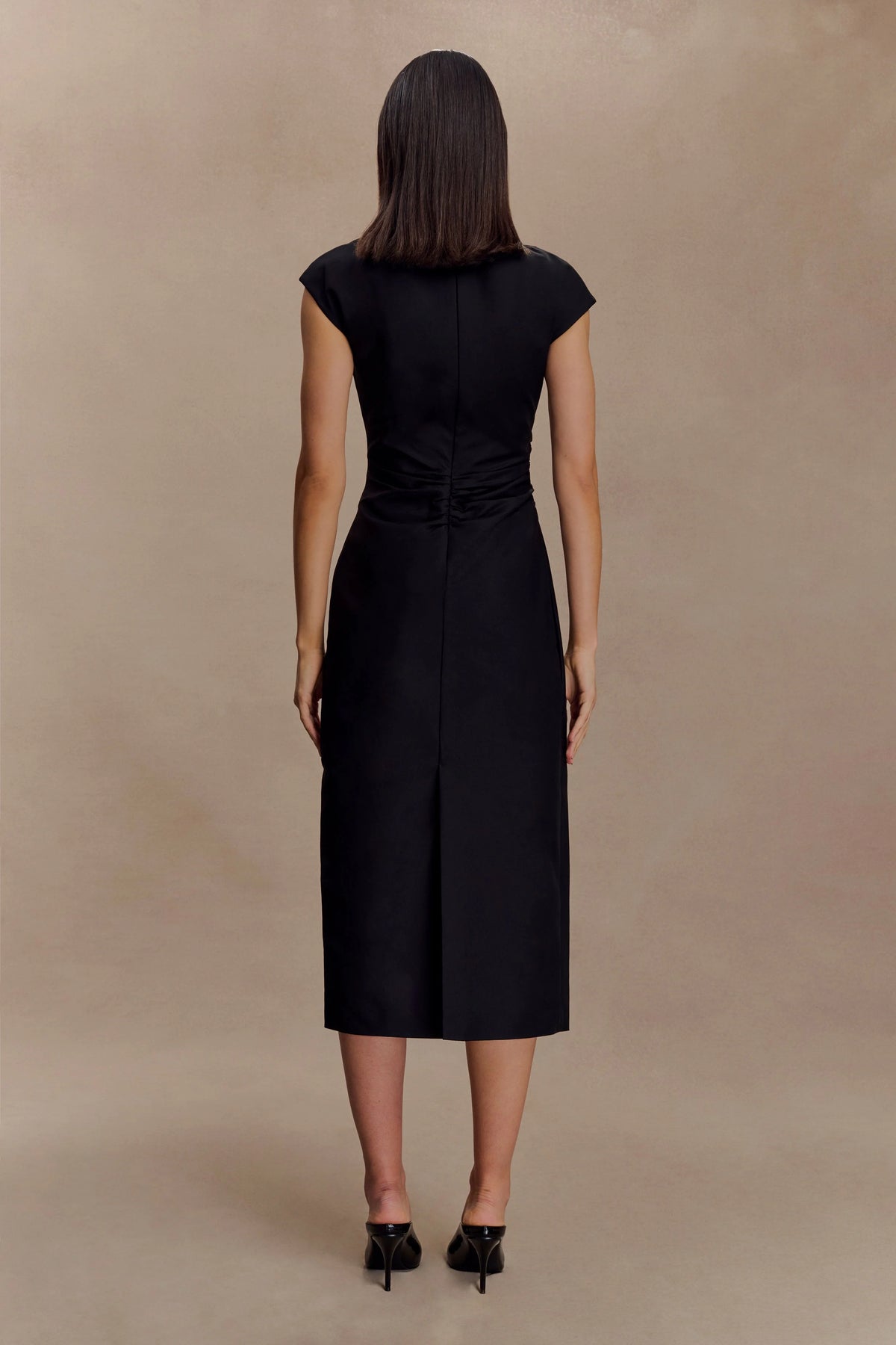 Lorena Cotton Midi Dress Black