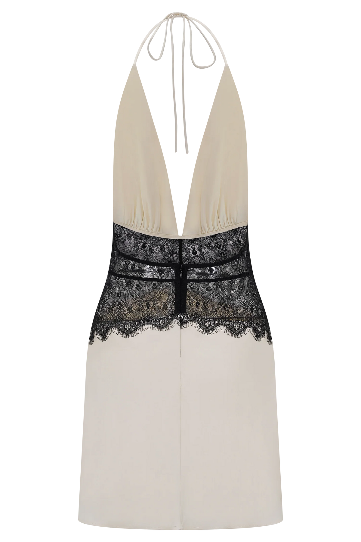 Dinah Lace And Satin Mini Dress Black Ivory