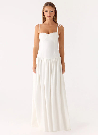 Giovanna Linen Maxi Dress White
