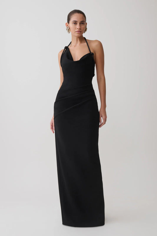 Gracie Halter Maxi Dress Black