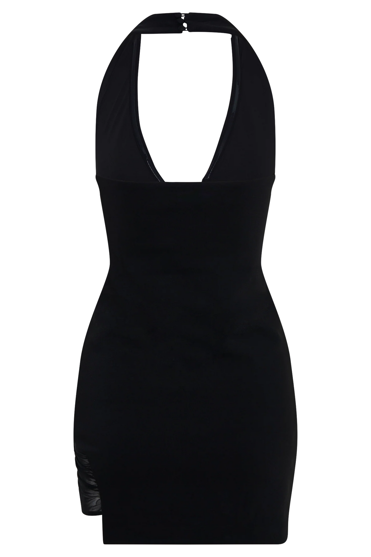Aubree Crepe And Mesh Mini Dress Black