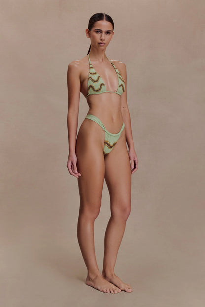 Robyn Beaded Bikini Bottom Sage