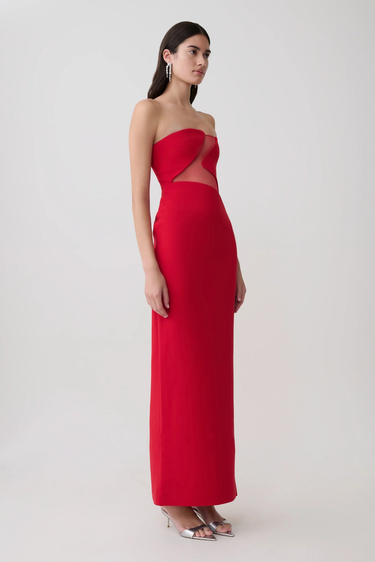 Lianne Strapless Maxi Dress Red