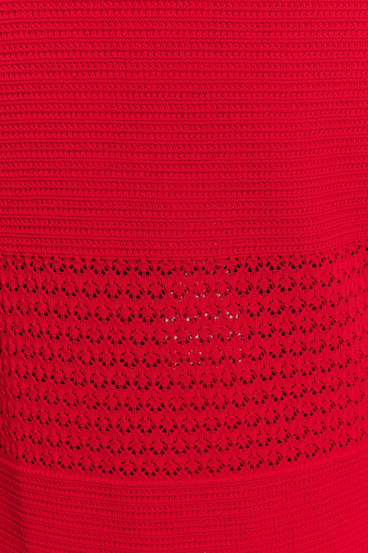 Madeline Scallop Knit Midi Skirt Red