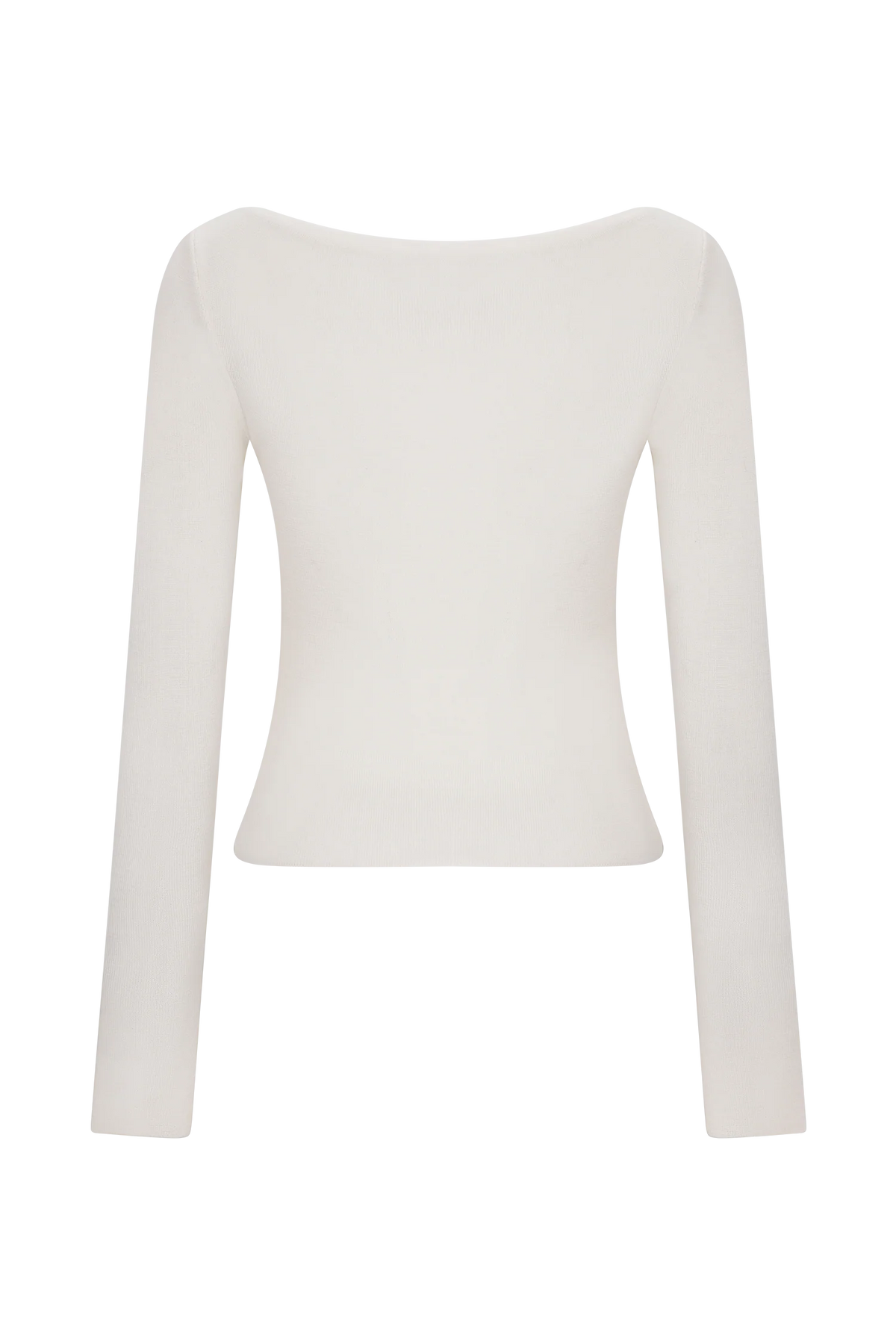 Paedyn Merino Wool Ribbed Long Sleeve Top Ivory