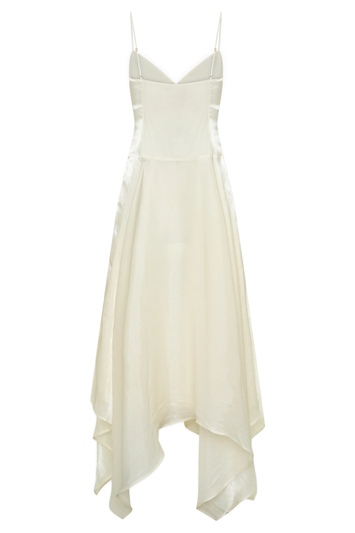 Naomi Satin Asymmetric Hem Maxi Dress Ivory