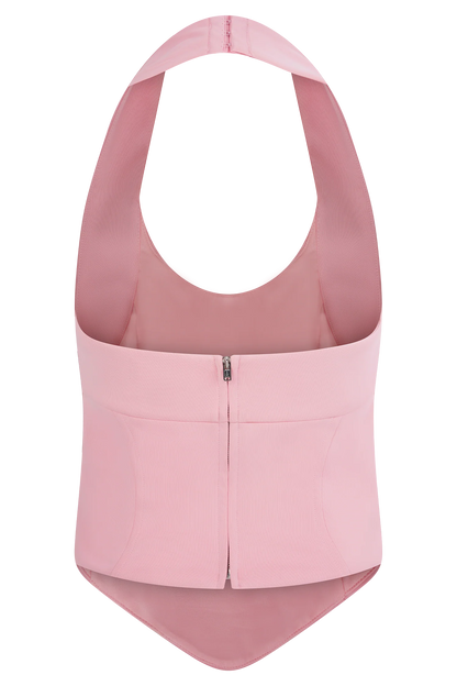 Meadow Corset Halter Top Candy Pink