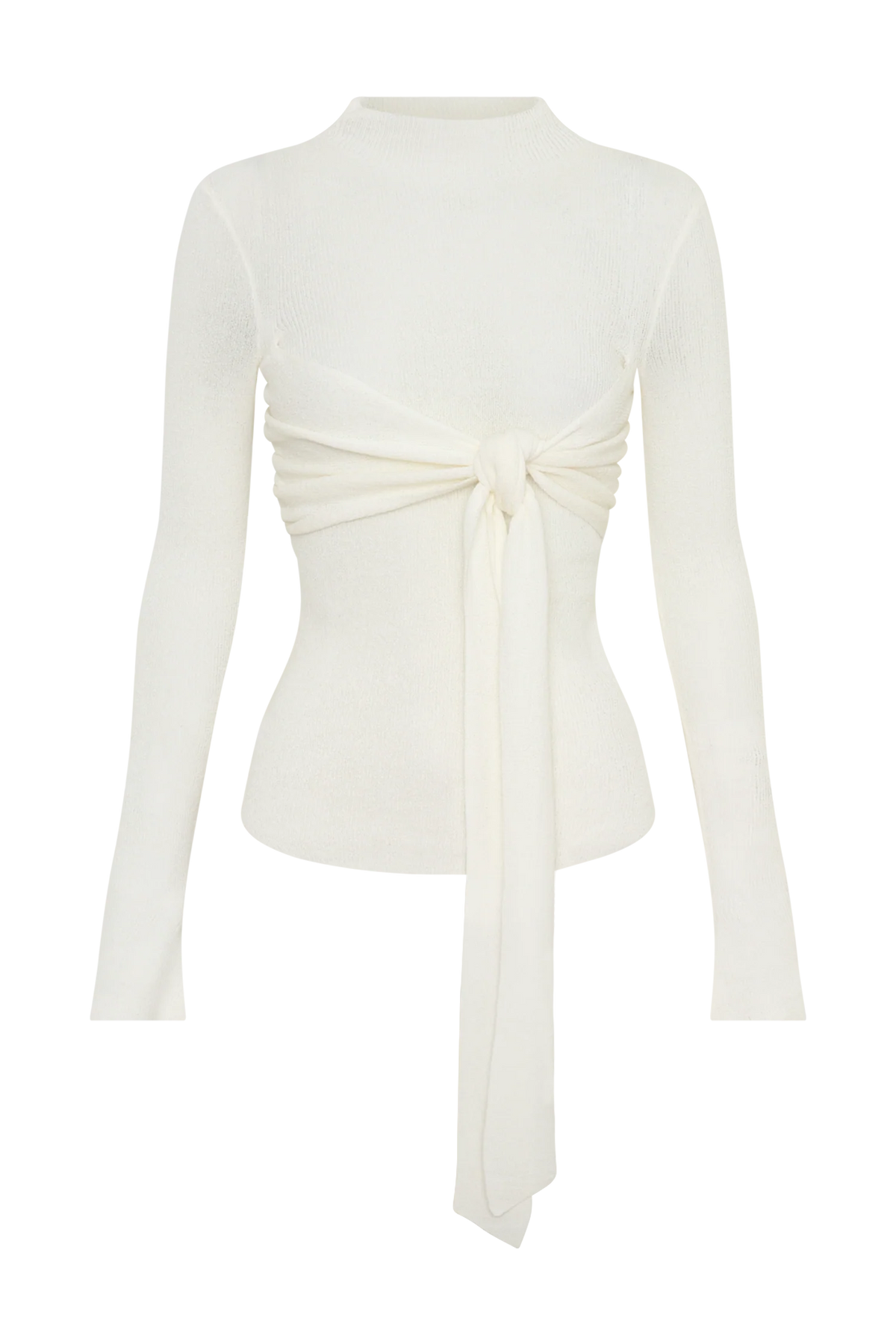 Lawson Wrap Knit Long Sleeve Top White